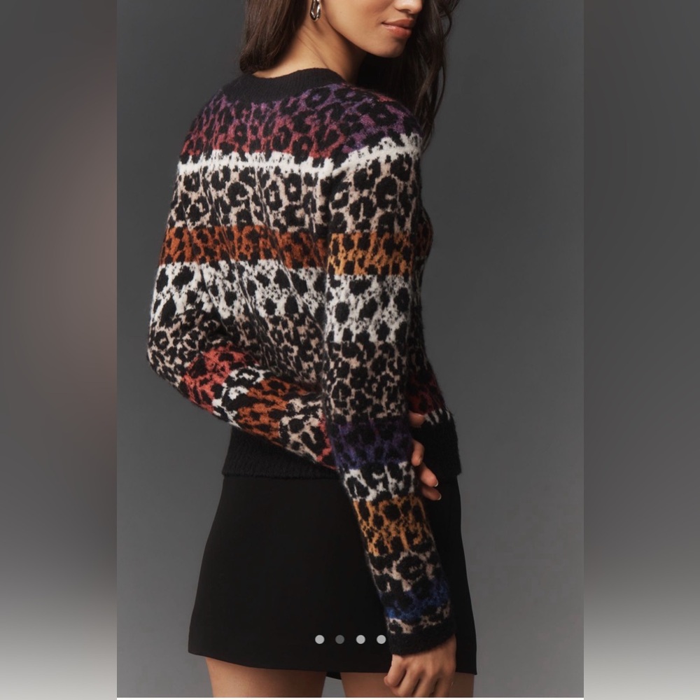 Maeve Crew-Neck Animal Print Sweater 1X NWT - Picture 2 of 5